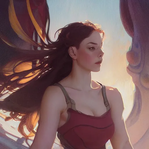 Image similar to Kiana by Stanley Artgerm Lau, greg rutkowski, thomas kindkade, alphonse mucha, loish, norman Rockwel