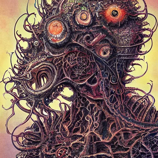 Prompt: mikhail gorsheniov became bloody ugly lovecraftian degenerate abomination, photo - realistic, color image, 2 k, highly detailed, occult art, fractal structure