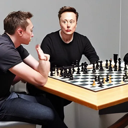 Image similar to photo of elon musk playing chess