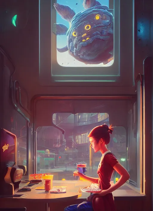 Prompt: Highly detailed McDonalds logo, Stephen Bliss, unreal engine, fantasy art by Greg Rutkowski, Loish, Rhads, Makoto Shinkai and Lois van baarle, ilya kuvshinov, rossdraws, Tom Bagshaw, global illumination, radiant light, detailed and intricate environment