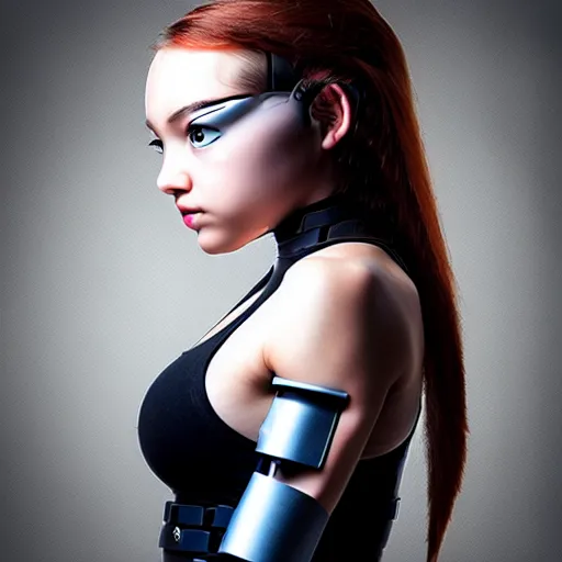 Image similar to young lady cyborg, bioorganic concept, beautiful face, full body,