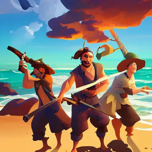 Image similar to painting treasure on sea of thieves game smooth median photoshop filter cutout vector, behance hd by jesper ejsing, by rhads, makoto shinkai and lois van baarle, ilya kuvshinov, rossdraws global illumination