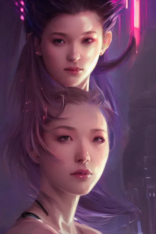 Prompt: portrait futuristic solider girl, in future tokyo towertop, ssci - fi, fantasy, intricate, very very beautiful, elegant, human anatomy, neon light, highly detailed, digital painting, artstation, concept art, smooth, sharp focus, illustration, art by ayanamikodon and and alphonse mucha and tan zi and craig mullins and wlop