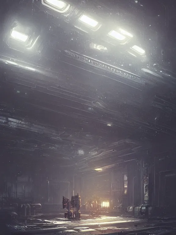 Image similar to portrait of an abandoned station from alien isolation, art by ryo shiotani and greg rutkowski, intricate, beautiful, cute, cinematic lighting, vintage art by serge ivanoff, high resolution, very detailed