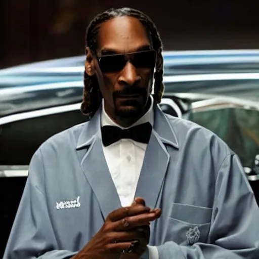 Image similar to still image of snoop dogg as agent smith from the matrix, photo