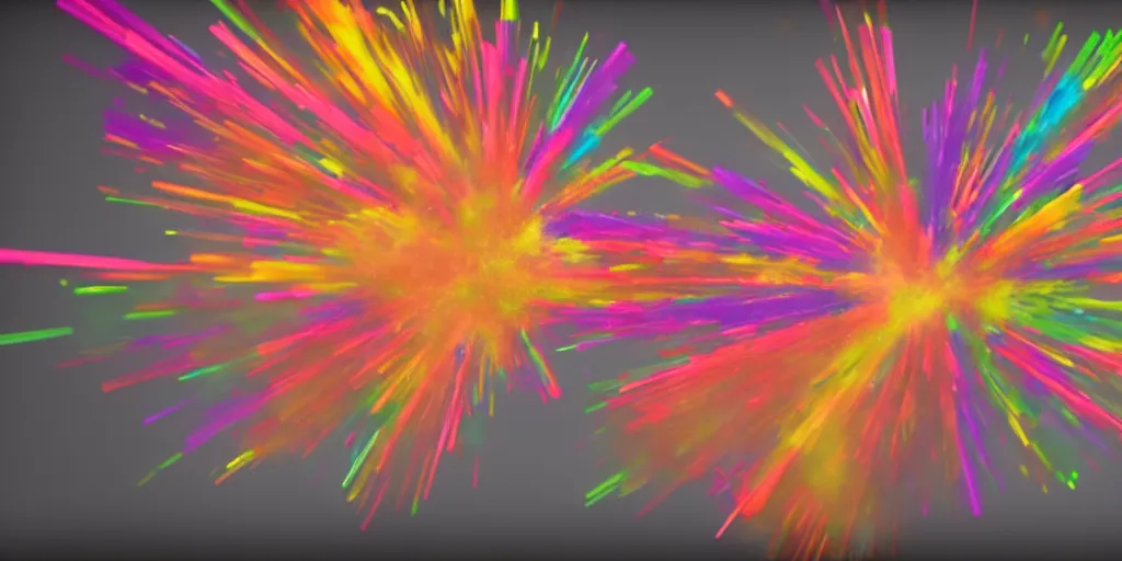 Prompt: colorful powder explosion in the air, houdini redshift rendered, high in detail.