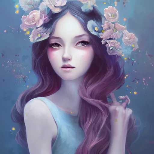 Image similar to a portrait in the style of anna dittmann and loish and ross tran.