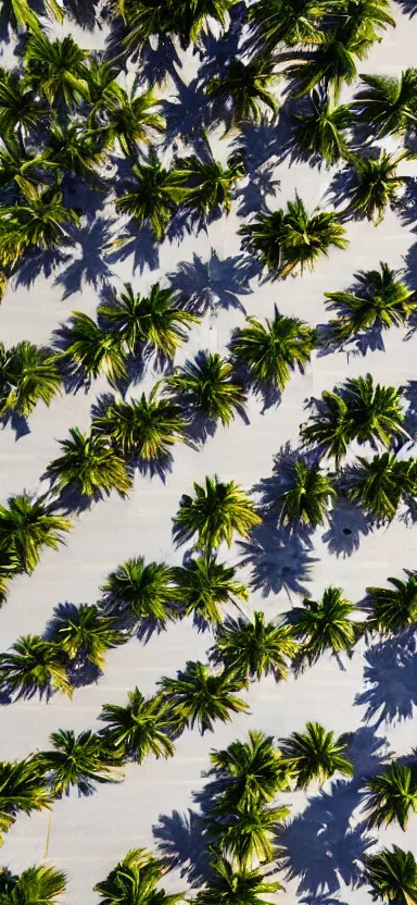 Prompt: aerial photo of sidewalk at palm trees, side shot, by shunji dodo, 8 k resolution, photo, high quality