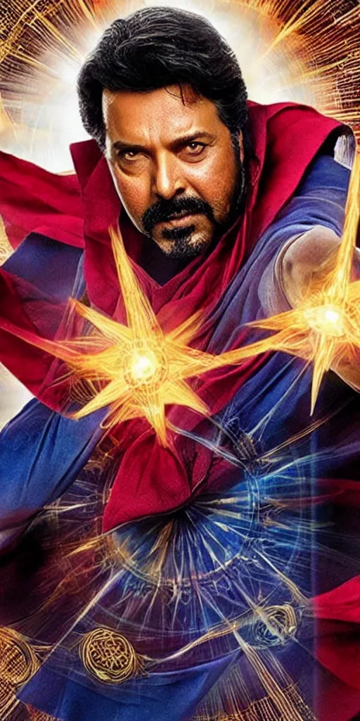 Prompt: mammootty as doctor strange, cinematic