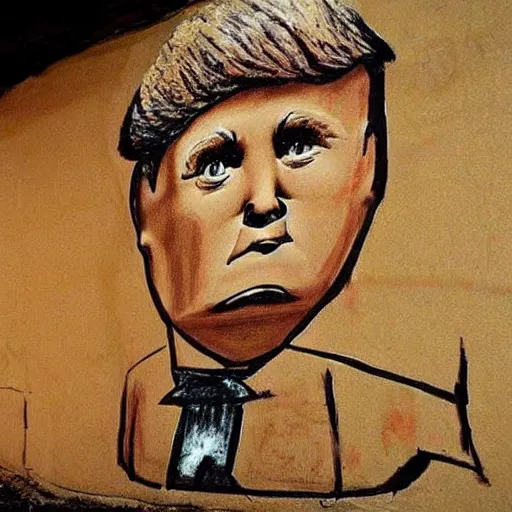 Image similar to Cave-painting!! Of (((((Donald trump)))))