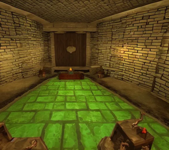 the main room in a 3d Zelda dungeon, Stable Diffusion