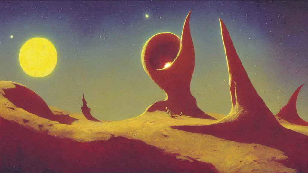 mysterious whimsical sculpture of an alien crescent | Stable Diffusion ...