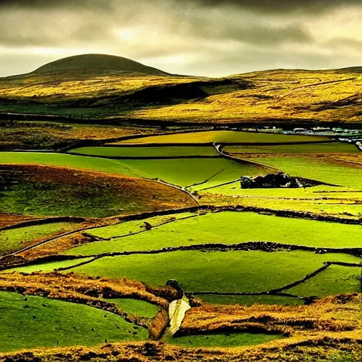 Image similar to landscape of donegal ireland, by giorgia o'keeffe