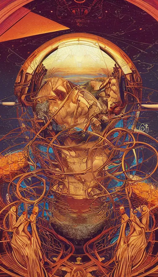 Image similar to the oracle of ancient wisdom, italian futurism, da vinci, dan mumford, josan gonzalez