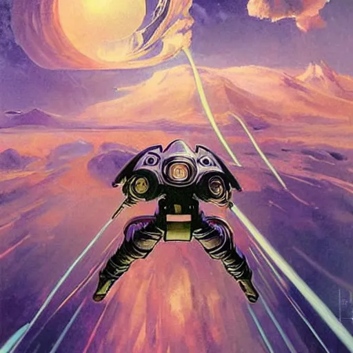 Image similar to sci - fi dreamy landscape. science fiction poster. cinematic sci - fi scene. symmetry. science fiction theme with lightning. epic. art by john singer sargent - akira toriyama - joaquin sorolla