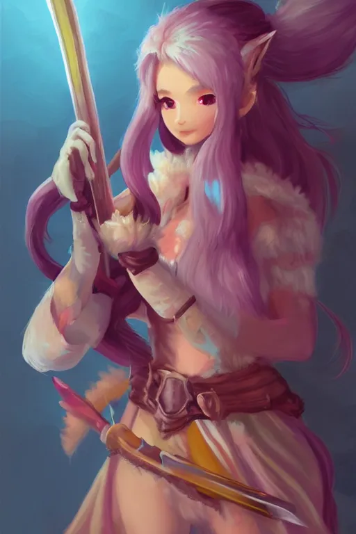 Image similar to a fox warrior princess holding a sword, candy pastel, backlighting, trending on artstation, digital art, by kawacy, furry art