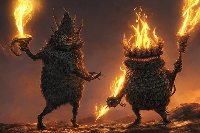 Prompt: Garfield, the final Dark Souls boss