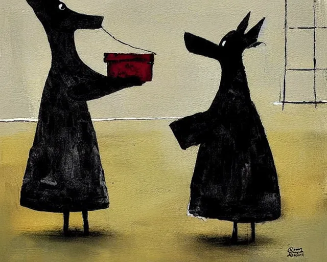 Prompt: a painting by sam toft