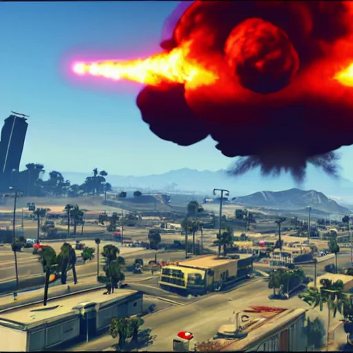 Image similar to los santos being nuked in gta v