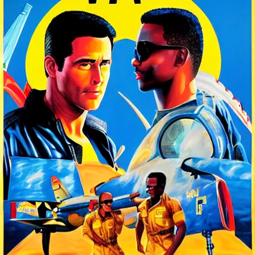 Prompt: ghana movie poster for top gun, painted