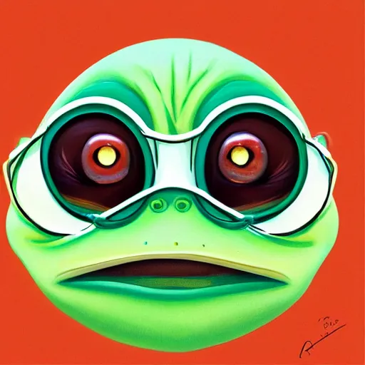 Image similar to pepe the frog face icon stylized minimalist breakfast at tiffany's, loftis, cory behance hd by jesper ejsing, by rhads, makoto shinkai and lois van baarle, ilya kuvshinov, rossdraws global illumination