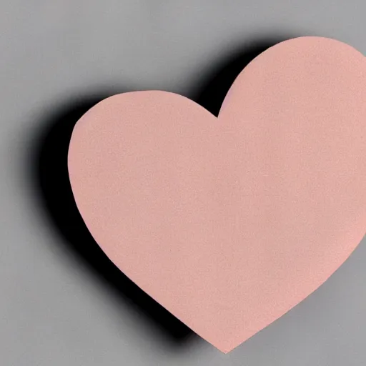 Image similar to 3d render of a uneven red clay heart shape in the middle of a gray sheet of paper