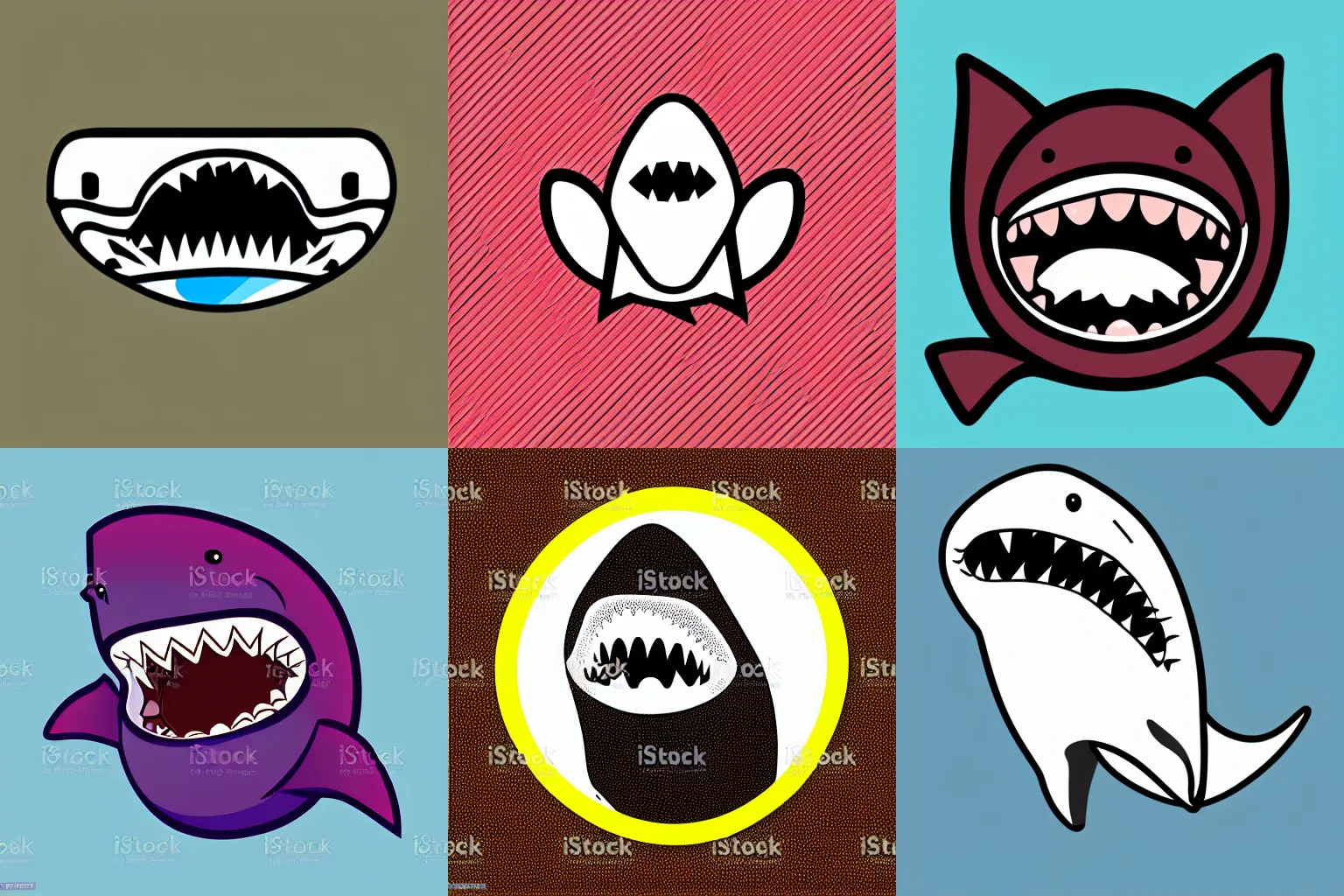 Prompt: an icon for a shark dating app, vector art