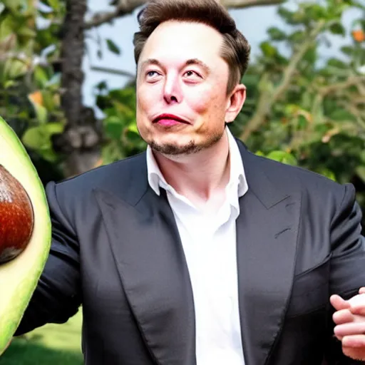 Prompt: elon musk as an avocado chair