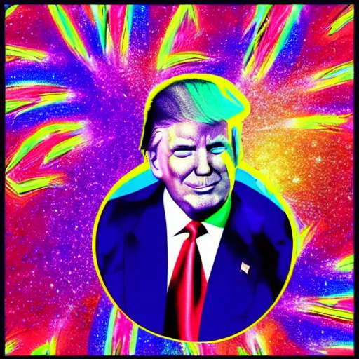 Image similar to “ donald trump painted by lisa frank ”