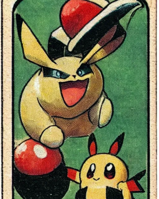 Image similar to a pokemon card from the 1 9 1 0 s