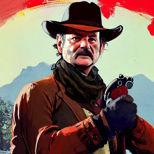 Image similar to Bill Murray in Red Dead Redemption 2, by Ilya Repin