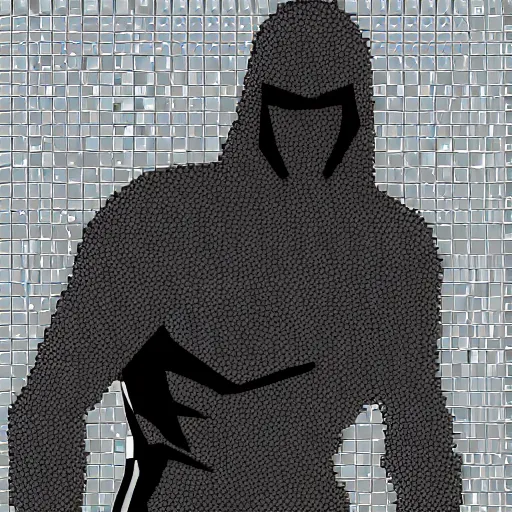 Image similar to a highly detailed digital art of a man wearing a epic homemade shadow hero costume