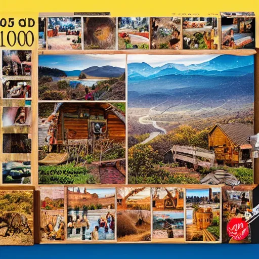 Prompt: a jigsaw puzzle made from wood, 1000 pieces, beautiful photography