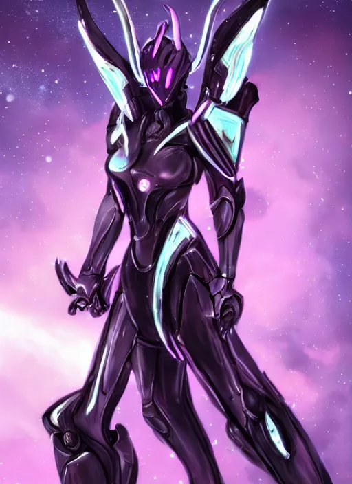 Image similar to cinematic goddess close shot, galactic sized proportional stunning beautiful hot female warframe, sleek mecha female dragon head, metal ears, led purple eyes, smooth fuschia skin, smooth silver armor, floating in space, holding a galaxy, epic proportions, epic size, epic scale, furry art, dragon art, giantess art, warframe fanart, furaffinity, octane