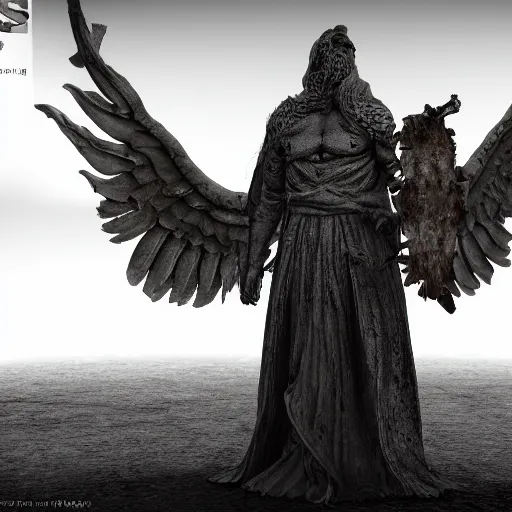 Image similar to a giant biblical correct angel. eldenring boss, zbrush, arnold render, unrealengine 5, dark souls, horror, extremely detailed