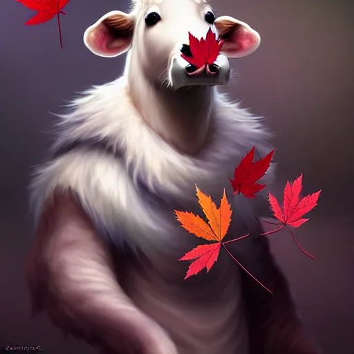 Image similar to epic professional digital art of 🐄🐭🍁!!!!!!!!!!, best on artstation, cgsociety, wlop, cosmic, epic, stunning, gorgeous, much detail, much wow, masterpiece W 1024