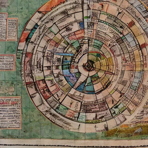 Image similar to ancient colorful map, labyrinth map, old paper