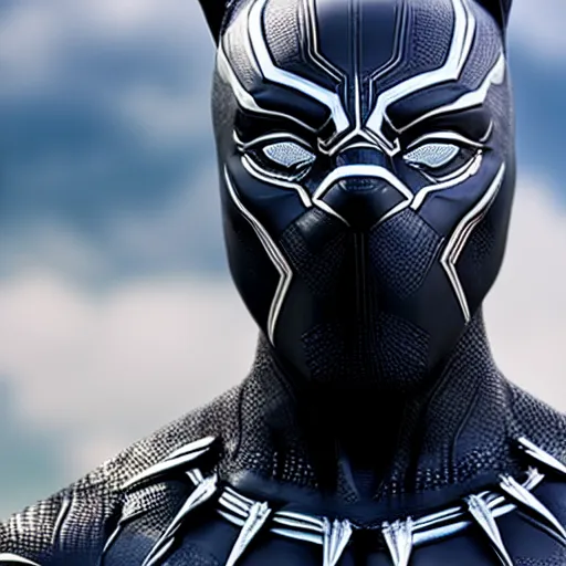 Prompt: a close up photo of a detailed statue of Black Panther, 8K,