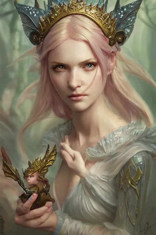 Image similar to fairy princess, highly detailed, d & d, fantasy, highly detailed, digital painting, trending on artstation, concept art, sharp focus, illustration, art by artgerm and greg rutkowski and magali villeneuve