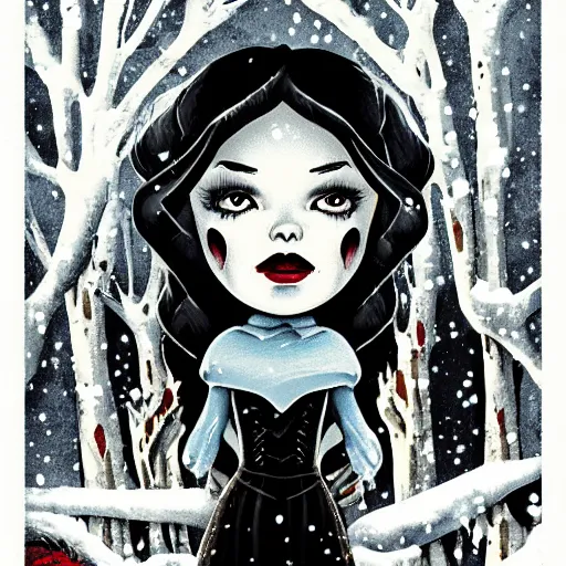 Image similar to snow white horror illustration