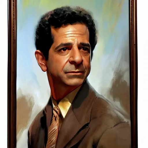 Image similar to ultra realistic portrait painting of young tony shalhoub, art by frank frazetta, 4 k, ultra realistic, highly detailed, epic lighting