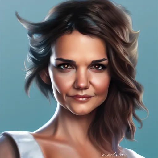 Prompt: katie holmes as a pirate, digital illustration, by artgerm,