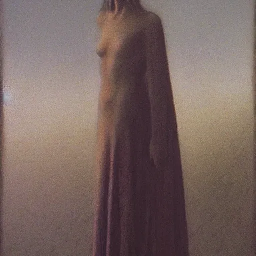 Prompt: a woman posing, wearing a dress, by Zdzislaw Beksinski