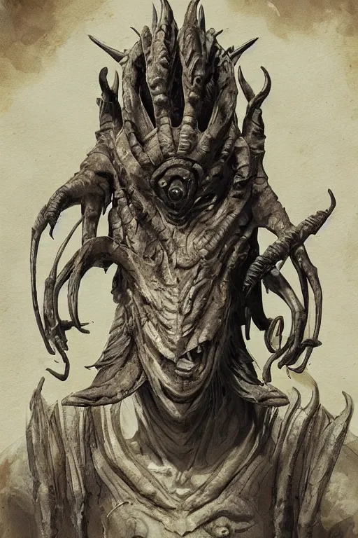 Image similar to creature concept art, weta studios, Guillermo Del Toro, pans labyrinth, Hellboy