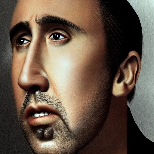 Image similar to ultra realistic picture of Nicolas Cage, 16K,