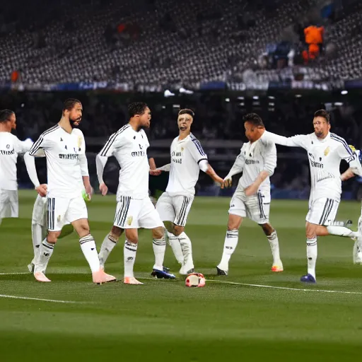 Image similar to real madrid fc team lifting a fax