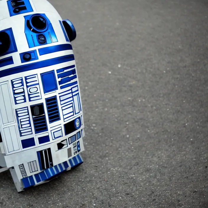 Image similar to anthropomorphized r 2 d 2 strutting around