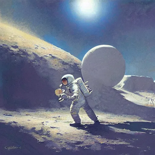 Image similar to the 1 9 6 0 s moon landing, craig mullins