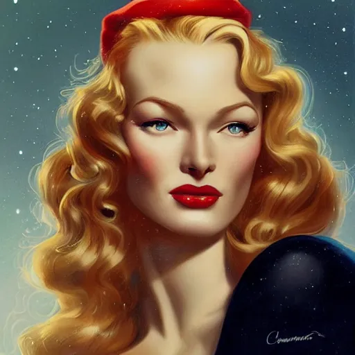 Prompt: a portrait of veronica lake by charlie bowater and anna dittmann and gil elvgren.