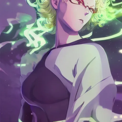 Image similar to tatsumaki from one punch man, art by makoto shinkai, ross tran, kuvshinov ilya, cushart krenz, wlop, detailed, sharp focus, intricate